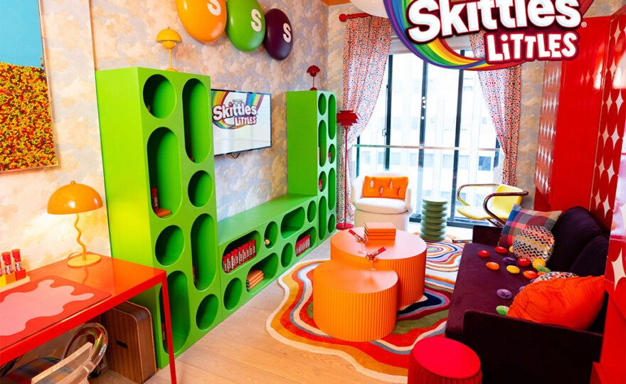 SKITTLES® Littles Living – a maximized yet micro, rainbow-filled apartment designed by decorator Dani Klarić – is shaking up NYC to give one lucky fan the chance to not only “Taste The Rainbow,” but live in it too with rent paid for one year by SKITTLES.